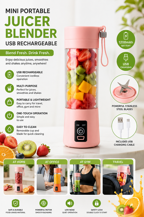 Mini Portable Juicer Blender USB Rechargeable