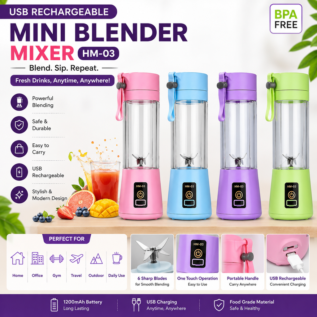 Mini Portable Juicer Blender USB Rechargeable